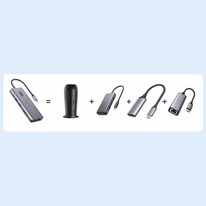 Choetech multifunctional HUB koos ekraan 12in1 USB-C to USB-C / USB-A / HDMI / VGA / AUX / SD / TF hall (HUB-M26)