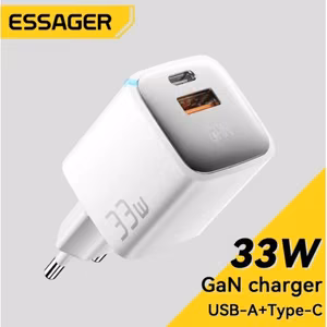 Laadija Essager GaN Polestar valge 33W (PD / QC3.0)