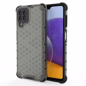 Honeycomb Case soomuskaitse TPU kaitsekattega Samsung Galaxy A22 4G mustale küljele
