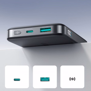 Joyroom JR-PBM12 Power Bank 10000mAh 22.5W MagSafe ühilduv, 15W traadita laadimine, koos rõngaga - must