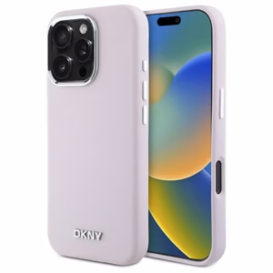 DKNY Liquid Silicone Small Metal Logo MagSafe iPhone 16 Pro Max Ümbris - Roosa