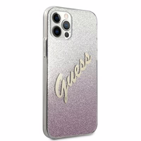 Guess GUHCP12MPCUGLSPI iPhone 12/12 Pro 6.1" roosa/roosa kõvakott Glitter Gradient Script