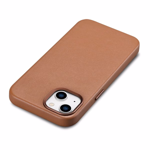 iCarer Case nahast ümbris iPhone 14 pruunile (WMI14220705-BN) (MagSafe ühilduv)