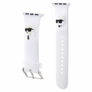 Karl Lagerfeld 3D Rubber Karl&Choupette Heads rihm jaoks Apple Watch 38/40/41mm - valge
