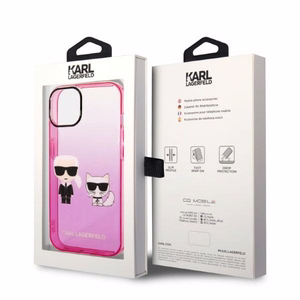 Karl Lagerfeld Gradient Ikonik Karl&Choupette Ümbris jaoks iPhone 14 Plus - roosa