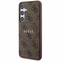 Guess 4G Collection Leather Metal Logo MagSafe Ümbris jaoks Samsung Galaxy S24 - Brown