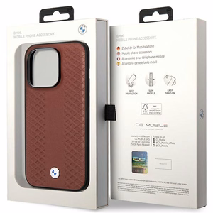 Ümbris BMW BMHCP14X22RFGR iPhone 14 Pro Max 6.7" Burgundy/burgundy Leather Diamond Pattern