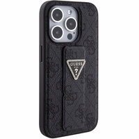Guess Grip Stand 4G Triangle Strass ümbris jaoks iPhone 15 Pro Max - must