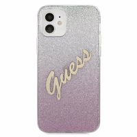 Guess GUHCP12SPCUGLSPI iPhone 12 mini 5.4" roosa/roosa kõvakaaneline Glitter Gradient Script