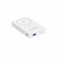 Powerbank Wozinsky WLWP-10KA0Y3WS 22.5W PD Qi2 10000 mAh, statiiviga, 1x USB-A, 1x USB-C - valge