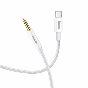 Kaabel AUX Jack 3,5 mm USB C Hoco 1 m UPA19 hõbedane