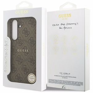 Guess 4G Ring Classic Logo MagSafe ümbris jaoks Samsung Galaxy S25 FE - brown