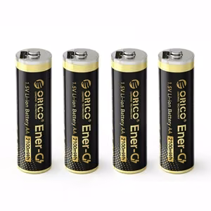 Orico Ener-G EG5C AA liitiumakud 1.5V 2100mWh USB-C kaudu laetavad 4 tk
