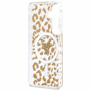 Guess ümbris IML Leopard Print Triangle MagSafe for Samsung Galaxy S26 pruun