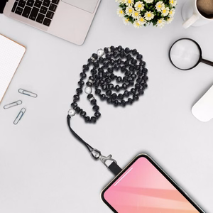 CRYSTAL DIAMOND Phone lanyard, Phone pendant / cord length 74cm (37cm in the loop) / on neck - must