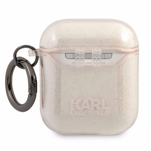 Karl Lagerfeld Glitter Karl's Head ümbris AirPods 1/2 jaoks - kuldne