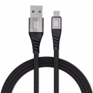 Кабель USB A на Micro USB Blue Star 2A с оплёткой 1,2 м TFK-DC-003 чёрный