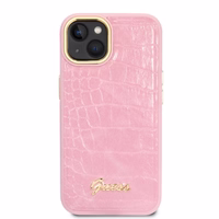 Guess Croco Collection ümbris jaoks iPhone 14 Plus - roosa
