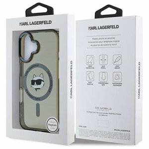 Karl Lagerfeld IML Metal Choupette Head MagSafe iPhone 16 Plus Ümbris - must