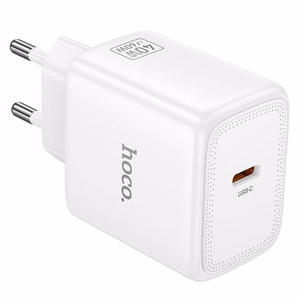 GaN зарядное устройство для телефона Hoco USB C PD AVS 40W max 60W N83 белое