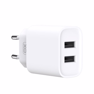 XO seinalaadija CE02C 2x USB 2,1A, valge + microUSB-kaabel