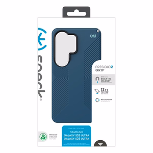 Speck Presidio2 Grip Magnet - Samsung Galaxy S26 Ultra MagSafe чехол (Deep Sea/Silver Metallic/Spell Blue)