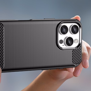 Carbon Ümbris jaoks iPhone 16 Pro Max Silicone Ümbris - Must