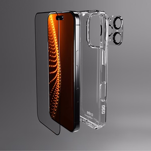 SBS set with D3O technology jaoks iPhone 16 Pro - ümbris + glass screen and camera protector - läbipaistev