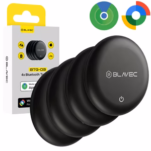 Blavec GPS Tag BTG-03 Bluetooth Dual jälgimisseade Apple ja Androidi jaoks, must, 4 tk (BTBTG03-B4)