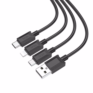 Kaabel 3in1 USB A to Lightning / Micro USB / USB C Hoco 2A X74 1 m must