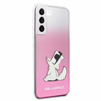 Karl Lagerfeld Choupette Eat Case Samsung Galaxy S22+ jaoks - roosa