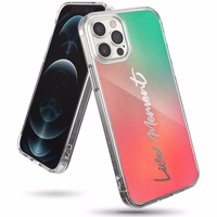 Ringke Fusion Design PC ümbris TPU kaitsekattega iPhone 12 Pro Max'ile roosa-roheline (GNAP0028)