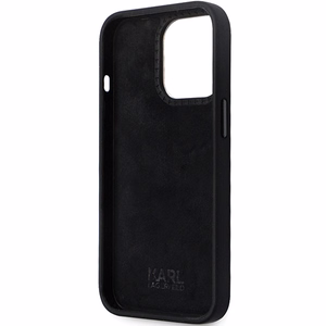 Karl Lagerfeld KLHCP13XSMHKNPK ümbris jaoks iPhone 13 Pro Max - must Silicone Ikonik Metal Pin