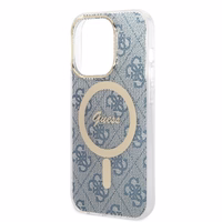 GUESS set jaoks IPHONE 14 Pro compatible with MagSafe GUBPP14LH4EACSB (Bundle Pack / Ümbris + Charger / 4G) kuldne sinine