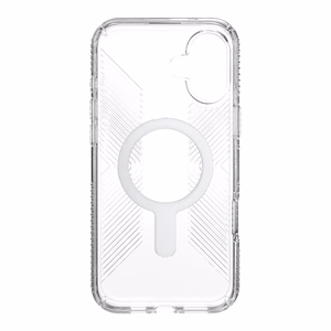 Speck Presidio Perfect-Clear Grip ClickLock & MagSafe ümbris seadmele iPhone 16 Plus, läbipaistev / kroomviimistlus / Serene Silver