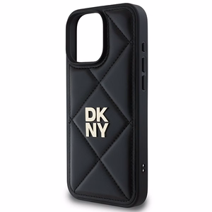 DKNY Quilted Stack Logo iPhone 16 Pro Ümbris - Must