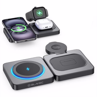 Blavec induktsioonlaadija BQI-04 Qi 15W magnetiline Magsafe 3 in 1 UniCharge (BQI04-QIMB) must