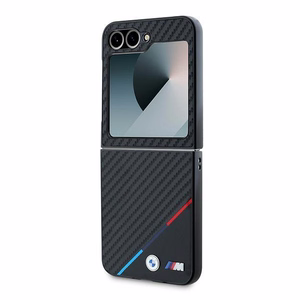 BMW Carbon Tricolor Ümbris jaoks Samsung Galaxy Z Flip 6 - Must