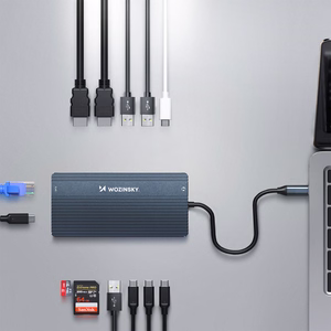 USB-C Hub 14 in 1 Wozinsky WDS03Y5S Multifunctional, Aluminum, jaoks 3 Monitors, with 15 cm Kaabel - Hall