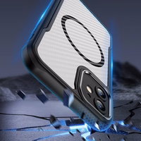 Defender Carbon Mag ümbris jaoks iPhone 12 6,1" must