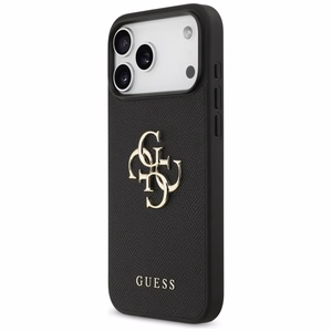Guess Grained Big 4G & Classic Logo ümbris jaoks iPhone 17 Pro Max - must