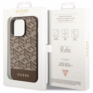 Guess GUHMP14XHGCFSEW iPhone 14 Pro Max 6.7" brown/brown hard ümbris GCube Stripes MagSafe