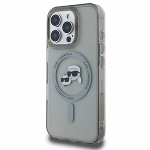 Чехол Karl Lagerfeld IML Metal Karl&Choupette Head MagSafe для iPhone 16 Pro Max (чёрный)