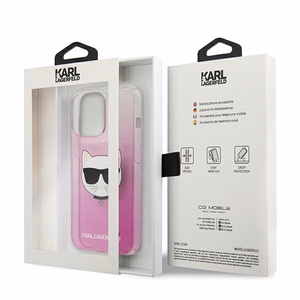 Karl Lagerfeld Choupette Head чехол для iPhone 13 Pro Max - розовый