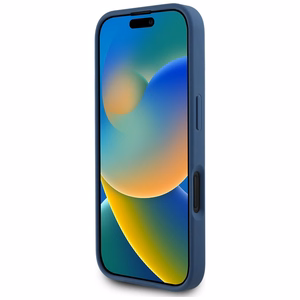 Guess Grained Roses Big 4G logo ümbris jaoks iPhone 16 - sinine