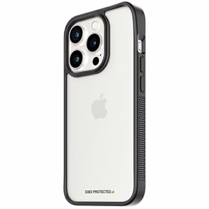 Military Grade Certified PanzerGlass ClearCase iPhone 15 Pro Ümbris - Läbipaistev & Must