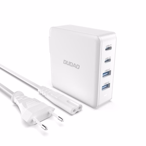 GaN 100W fast wall Laadija 2 x USB-C / 2 x USB Dudao A100EU - valge