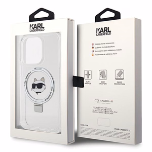 Karl Lagerfeld KLHMP15XHMRSCHH iPhone 15 Pro Max 6.7" белый/белый жёсткий чехол Ring Stand Choupette Head MagSafe