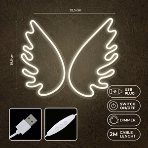 Neon PLEXI LED WINGS valge FPNE09X Forever Light