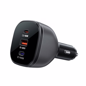 Acefast B14 car laadija 165W 2x USB-C 1x USB-A - must